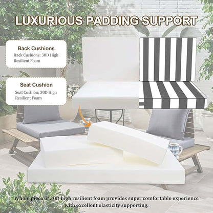 Outdoor Loveseat Cushion Set 46 x 26 Inch, Waterproof & Fade-Resistant Deep - Image 6