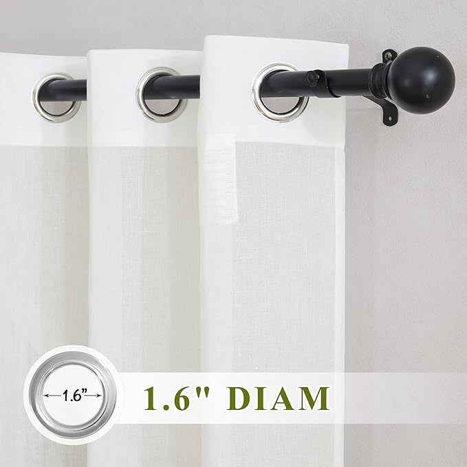 NICETOWN Faux Flax Linen Light Filtering Sheer Curtains - Image 2
