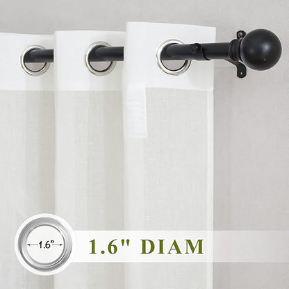 NICETOWN Faux Flax Linen Light Filtering Sheer Curtains - Image 2