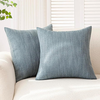 Foindtower Set of 2 Decorative Textured Burlap Linen Throw Pillow Covers by Foindtower