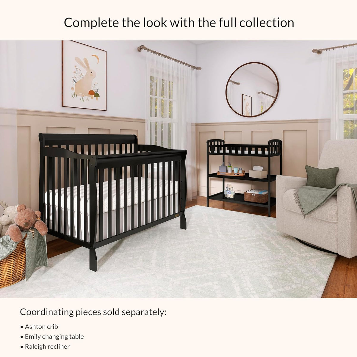 dream on me emily changing table with two, package contents