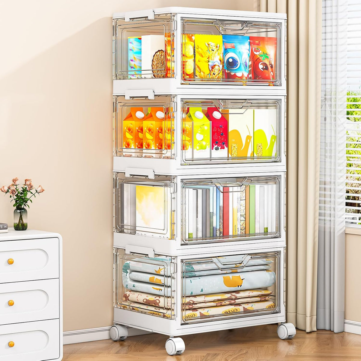kmiectse clear storage bins with lids - 4, main product view
