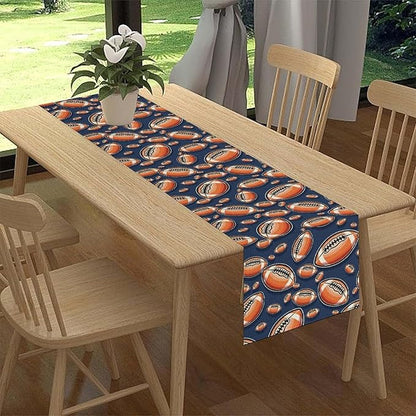 Rugby Table Runner, Seasonal Rugby Boy Football Game Day Sports Themed Birthday - Image 2