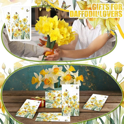 Peryiter 100 Pcs Spring Floral Daffodils Paper Napkins 13 x 15.7 Inch Yellow - Image 6