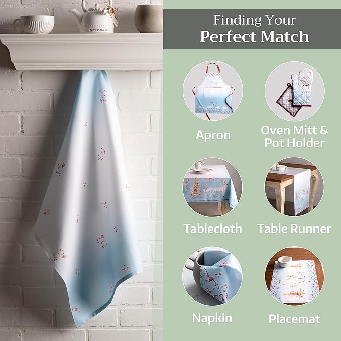 Maison d' Hermine Kitchen Towels Set of 3 100% Cotton 20" x 27.5" Reusable - Image 6