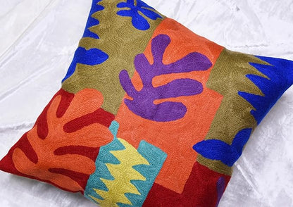 Matisse Decorative Pillow Cover Cutouts Hand Embroidered Abstract Toss Pillows - Image 5