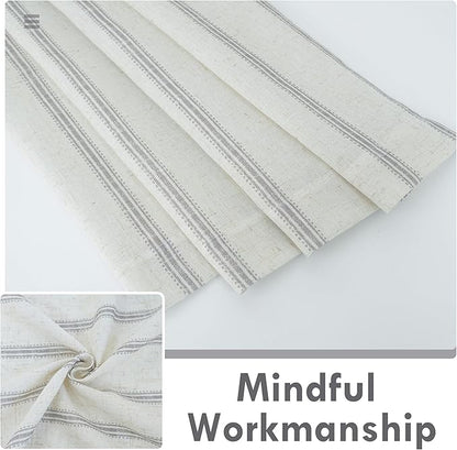DriftAway Farmhouse Vertical Striped Linen Blend Textured Light Filtering Semi - Image 4
