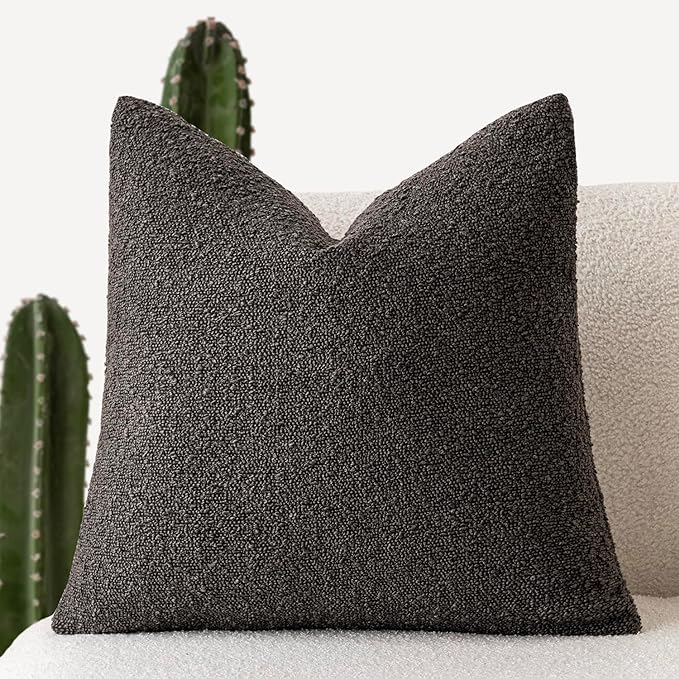 Foindtower Textured Boucle Throw Pillow Covers Accent Solid Pillow Cases Cozy by Foindtower