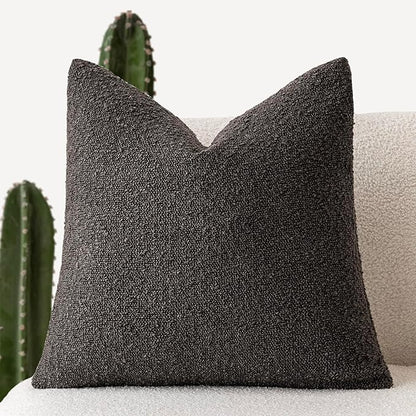 Foindtower Textured Boucle Throw Pillow Covers Accent Solid Pillow Cases Cozy by Foindtower