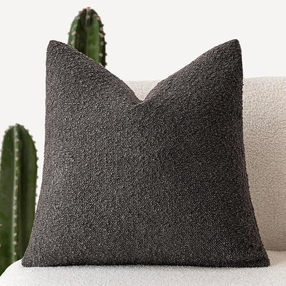 Foindtower Decorative Boucle Throw Pillow Covers Accent Solid Pillow Cases Cozy by Foindtower