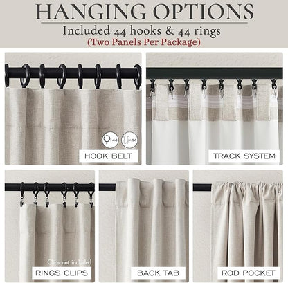 Curtains 60 Inch Length Wide Pleated Blackout Curtain - Image 3