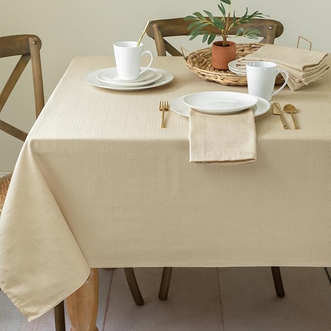Benson Mills Cameron Textured Fabric Table Cloth, by BensonMills