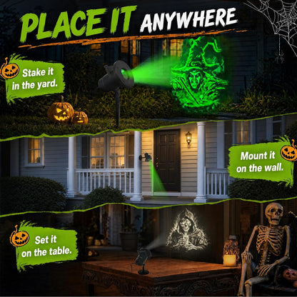 Halloween Projector Lights Outdoor, 10 Slides w/Remote & Timer