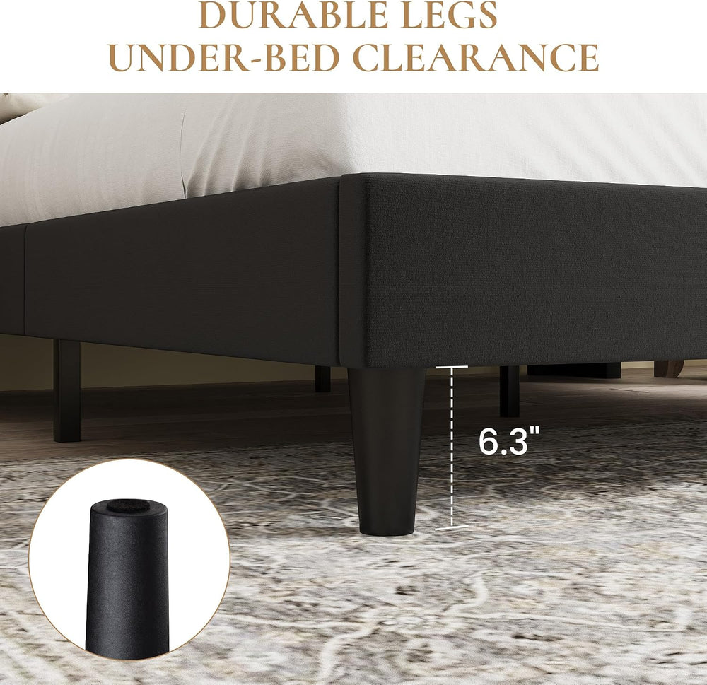 SHA CERLIN Full Size Bed Frame with Storage Headboard & Charging Station