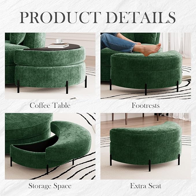 Aoiy & Wifon 50.2'' W Oversized Swivel Barrel Chair - Image 6