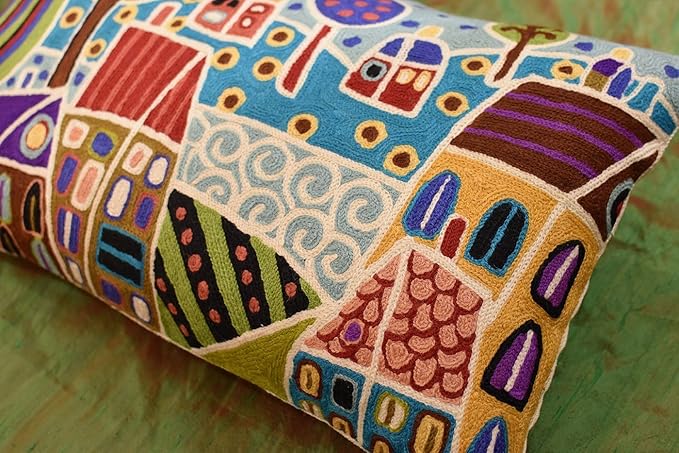 Blue Plant Pattern Throw Pillow Cover | Karla Gerard Artwork Pillows | Floral - Image 3