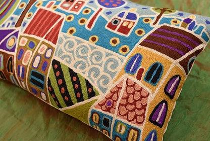 Blue Plant Pattern Throw Pillow Cover | Karla Gerard Artwork Pillows | Floral - Image 3