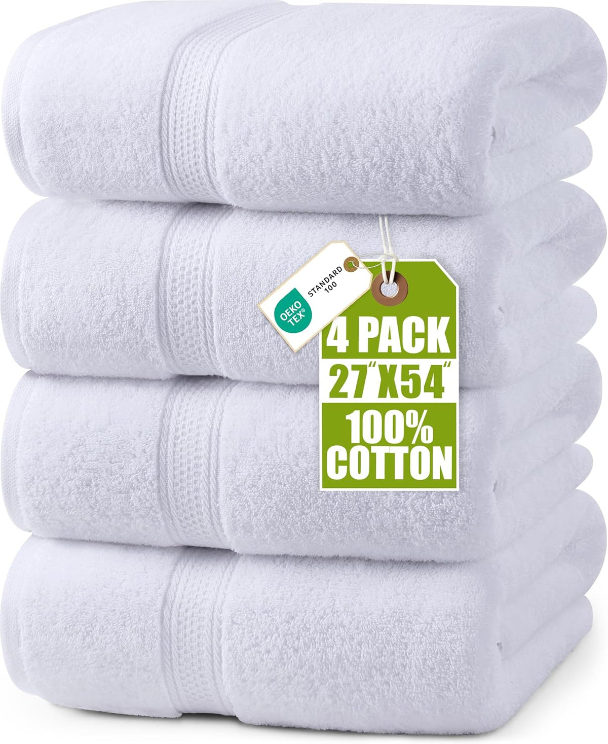 utopia towels 4 pack premium bath towels, 27x54 shown in use