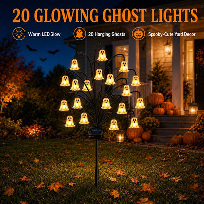 Outdoor Halloween Decorations, Solar Ghost Stake Lights for Yard