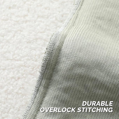 FUTEI Sage Green Throw Pillow Covers 24x24 Inch Set of 2, Furry Faux Fur Teddy - Image 4