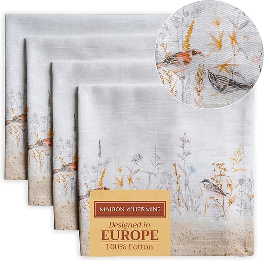 Maison d' Hermine Cloth Napkins Set of 4 100% Cotton Everyday Reusable Square by MaisondHermine