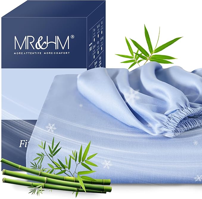 MR&HM Twin XL Fitted Sheet Only, Ultra-Soft Rayon Derived from Bamboo & by MRHM