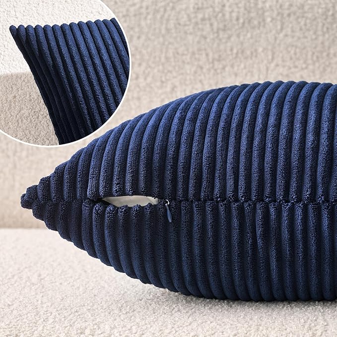 MIULEE Winter Pack of 2 Corduroy Soft Soild Decorative Square Throw Pillow - Image 5