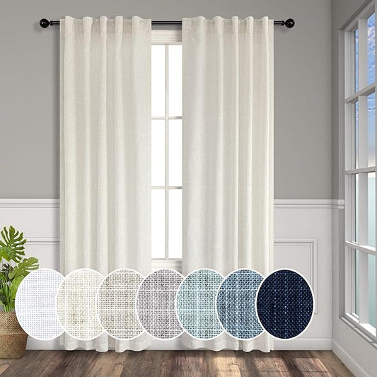 Pitalk Cream Curtains 38 Inch Width by Pitalk