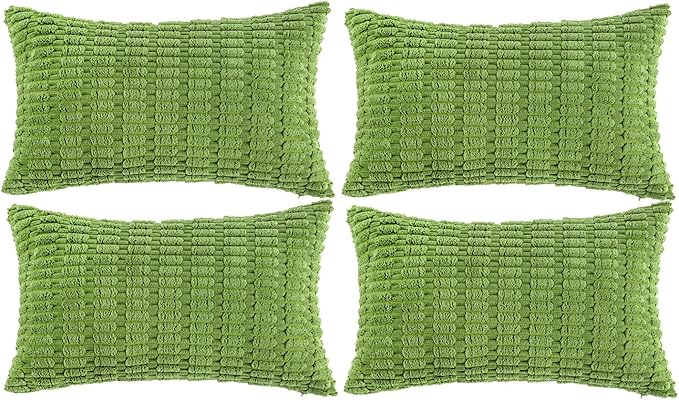 Fancy Homi 4 Packs Boho Lime Green Decorative Throw Pillow Covers 12x20 Inch by Fancy+Homi