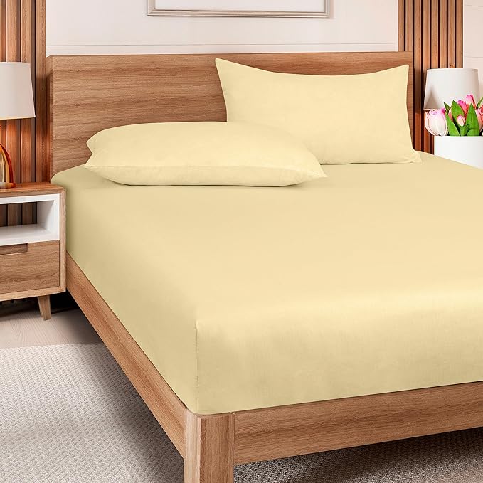 ROYALE LINENS 300 Thread Count 100% Long Staple Combed Cotton Fitted Sheet Queen - Image 8