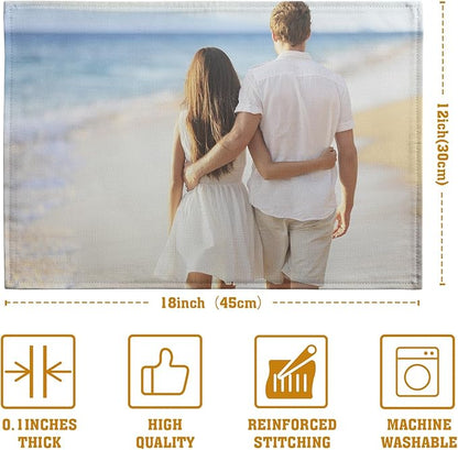 Custom Placemats with Picture Text Set of 4 Personalized Photo Place Mats - Image 4