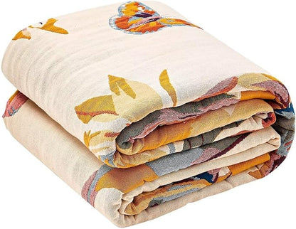 Boho Throw Blanket, 100% Cotton Ultra Soft Luxury Throw Rustic Quilt, All by XIBLC