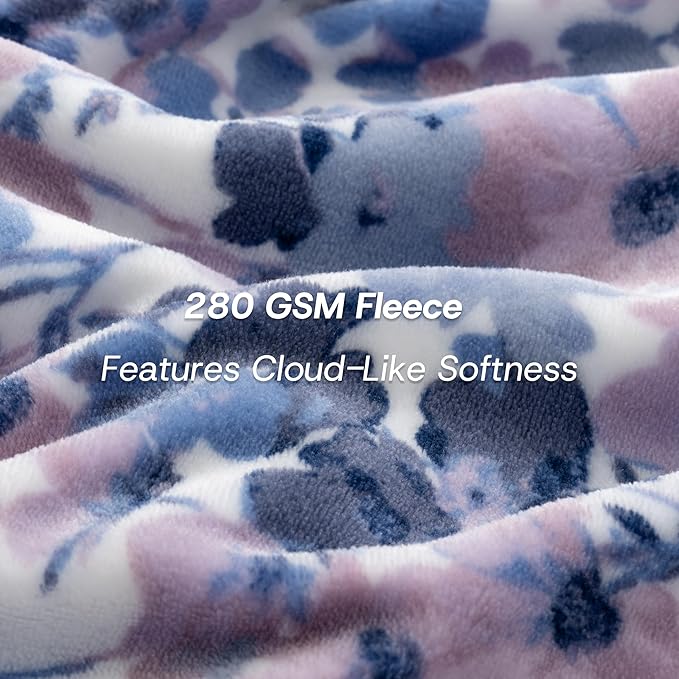 Luxury Printed Fleece Warm Blanket, Soft Lightweight Velvety Plush Throw - Image 5
