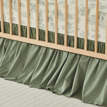 Brandream Crib Bed Skirt for Baby Girls Boys Gray Boho Bohemian Neutral Solid - Image 5