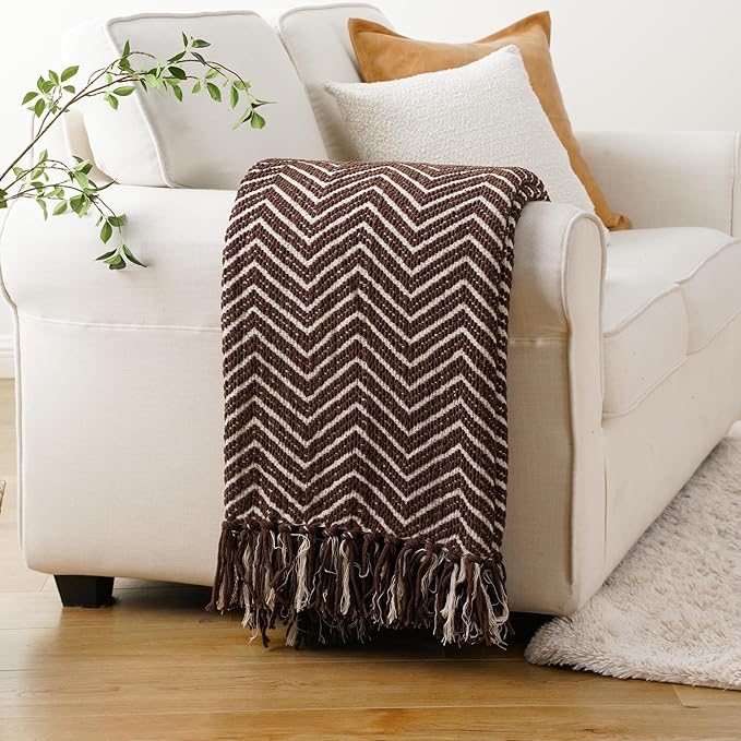 BATTILO HOME Chocolate Brown Throw Blanket - Image 4