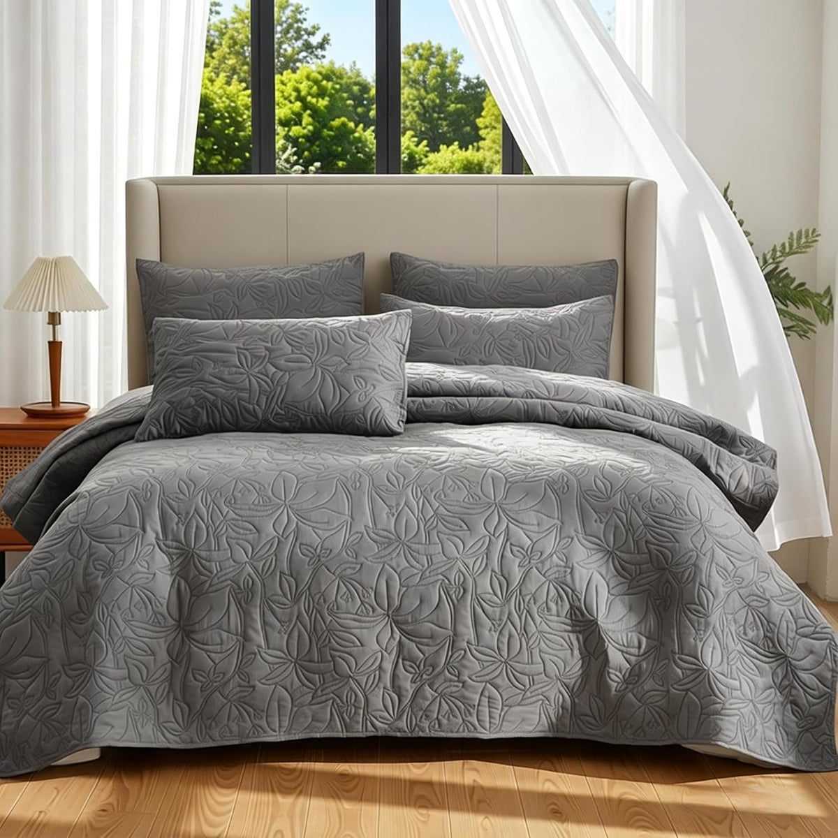 quilts queen size bedding set gray bedspreads 3, main product view