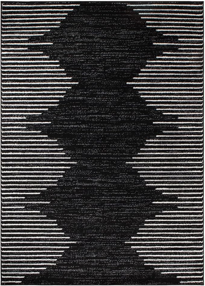 Rugshop Bohemian Stripe Stain Resistant High Traffic Living Room Kitchen - Image 3