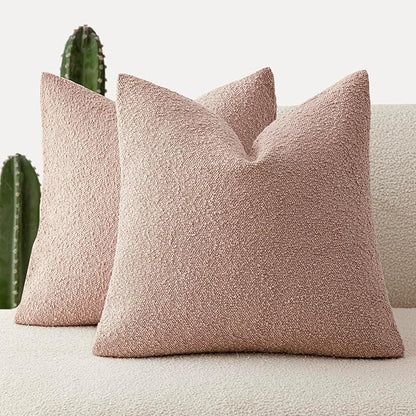 Foindtower Set of 2, Decorative Textured Boucle Throw Pillow Covers Accent by Foindtower