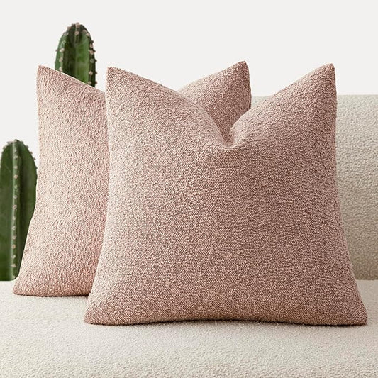 Foindtower Set of 2, Decorative Textured Boucle Throw Pillow Covers Accent by Foindtower