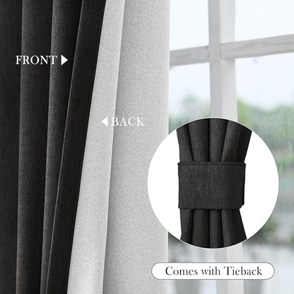 Macochico 100% Blackout Chenille Curtains 96 Inches Long - Image 6
