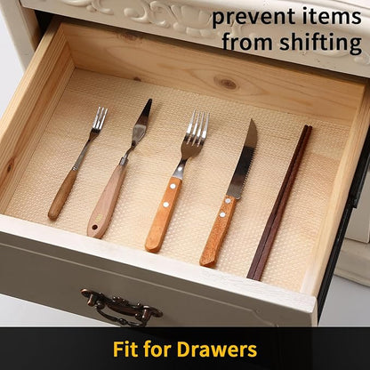 iwtmm Shelf Drawers Liners for Kitchen Cabinets Non-Slip, Oil-Proof Drawer - Image 3