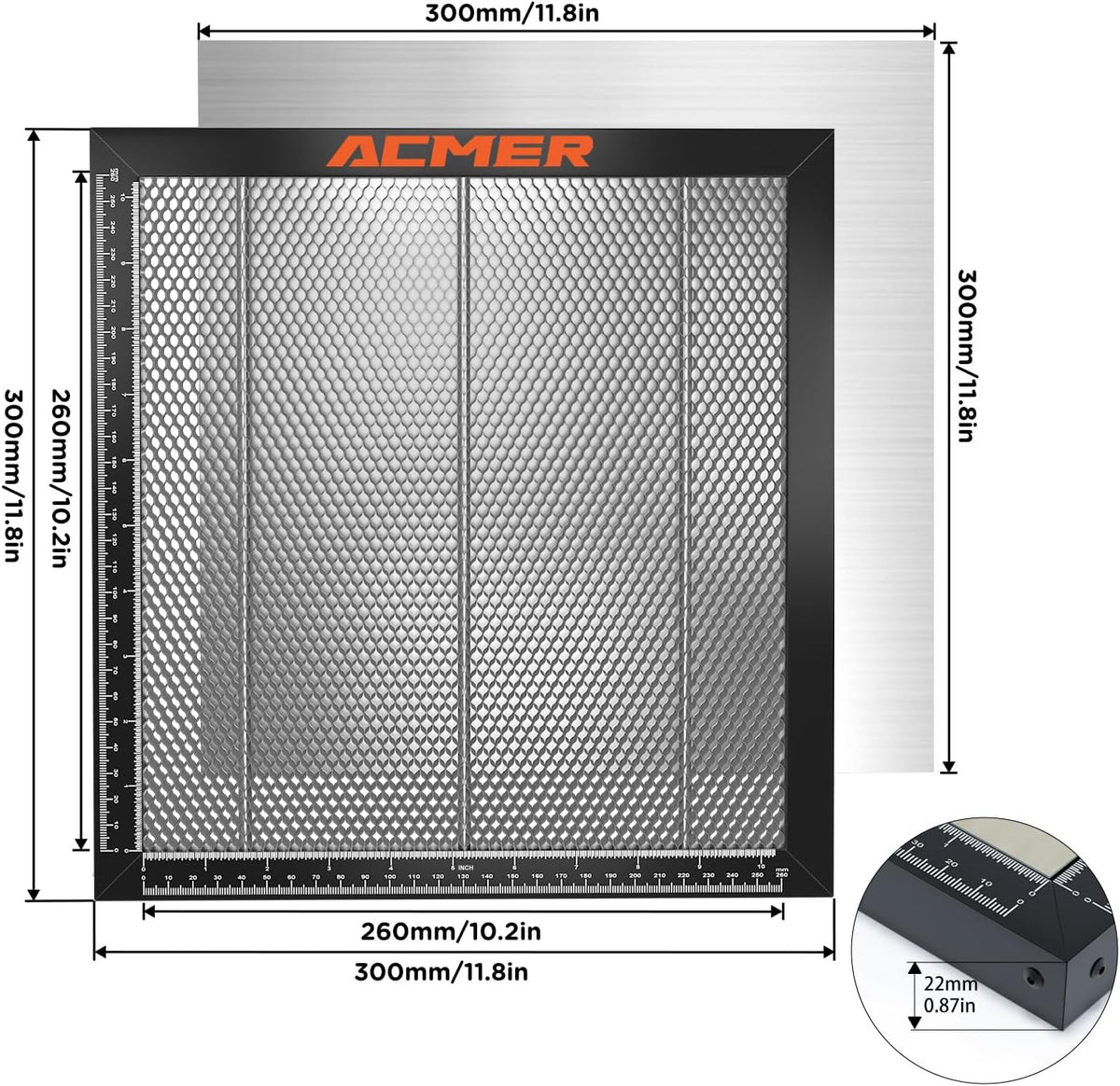 acmer honeycomb laser bed, 300 x 300mm cutting, view 9