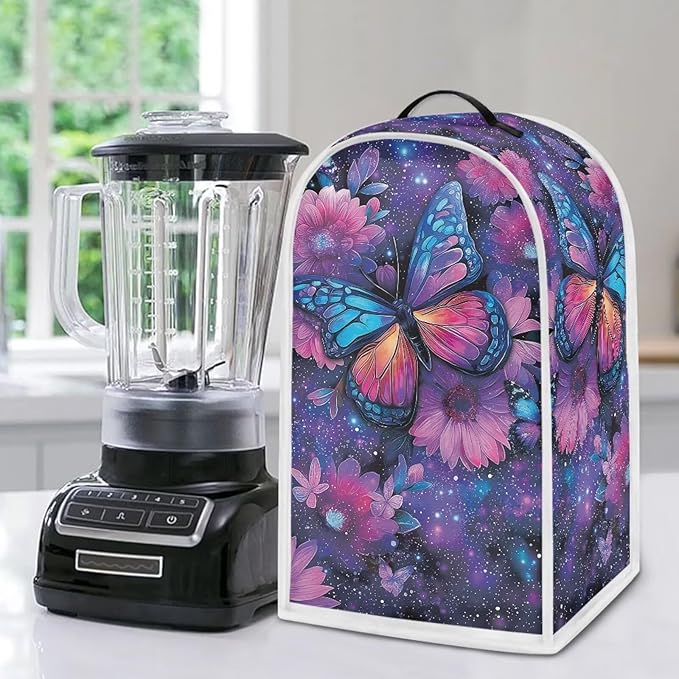 Talayituse Butterfly Galaxy Flower Print Blender Dust Cover, Fingerprint - Image 6