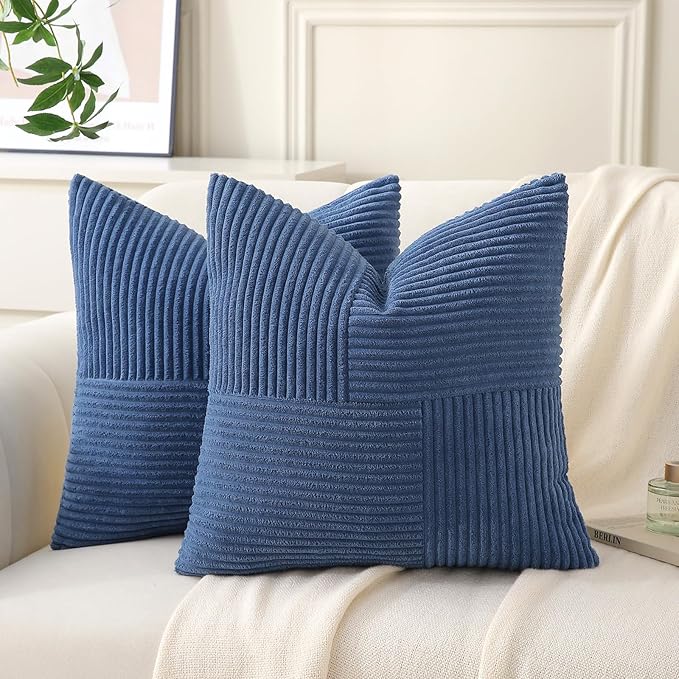 Denim Blue Throw Pillow Covers 16x16 inch, Farmhouse Home Decor, Boho by Unknown