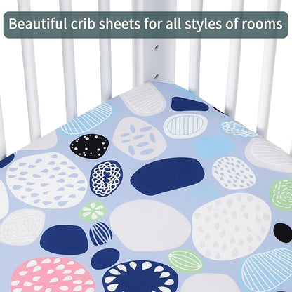 Baby Crib Sheets for Boys Girls, 2 Pack Fitted Crib Sheet for Standard Crib and - Image 3