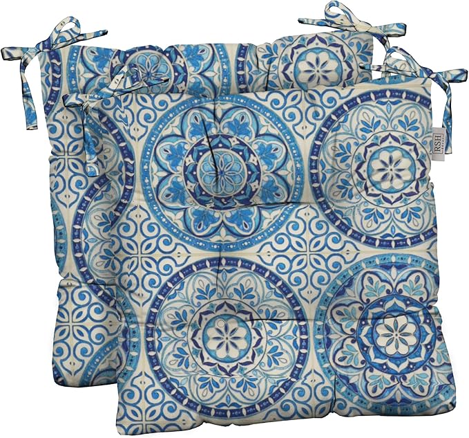 RSH DECOR: Outdoor Tufted Seat Cushions Set of 2 | 19" x 19" | All-Weather Spun by RSHDECOR
