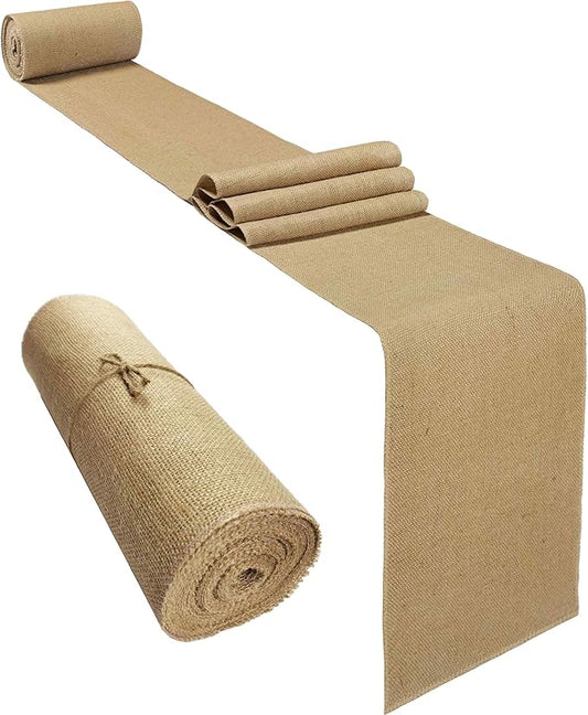 1 Pack 12 inch x 10 Yards Burlap Table Runner, Natural Rustic Jute Table Runners by Wlirantim
