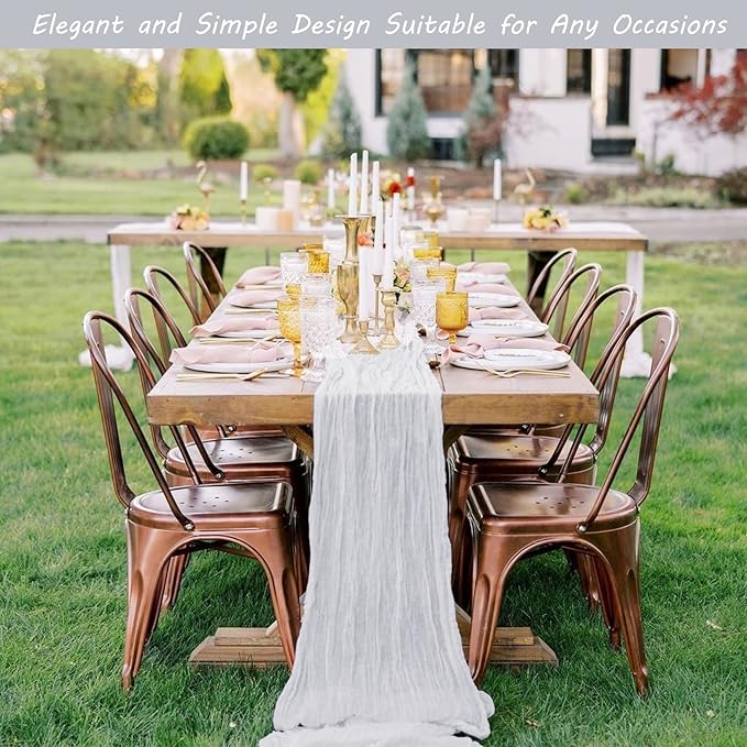 12 Pack 10Ft Cheesecloth Table Runner 35x120 Inch Boho Gauze Table Runner - Image 7