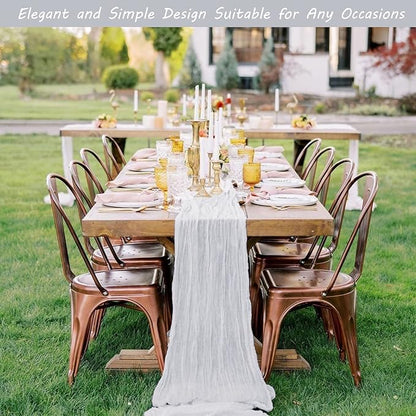 12 Pack 10Ft Cheesecloth Table Runner 35x120 Inch Boho Gauze Table Runner - Image 7