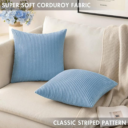 MIULEE Winter Pack of 2 Corduroy Pillow Covers Soft Soild Cushion Cases - Image 3